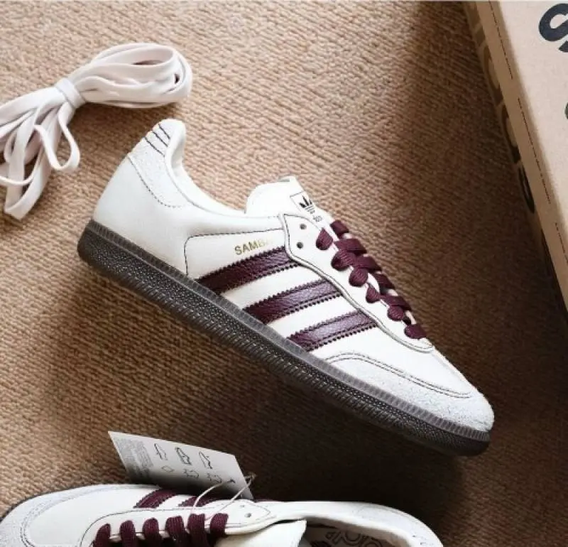 Adidas Samba OG Men s Wonder White Maroon ( Sale ) - Image 3
