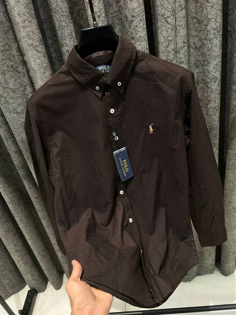l-auren p-olo imported store article shirt dark brown - Image 2