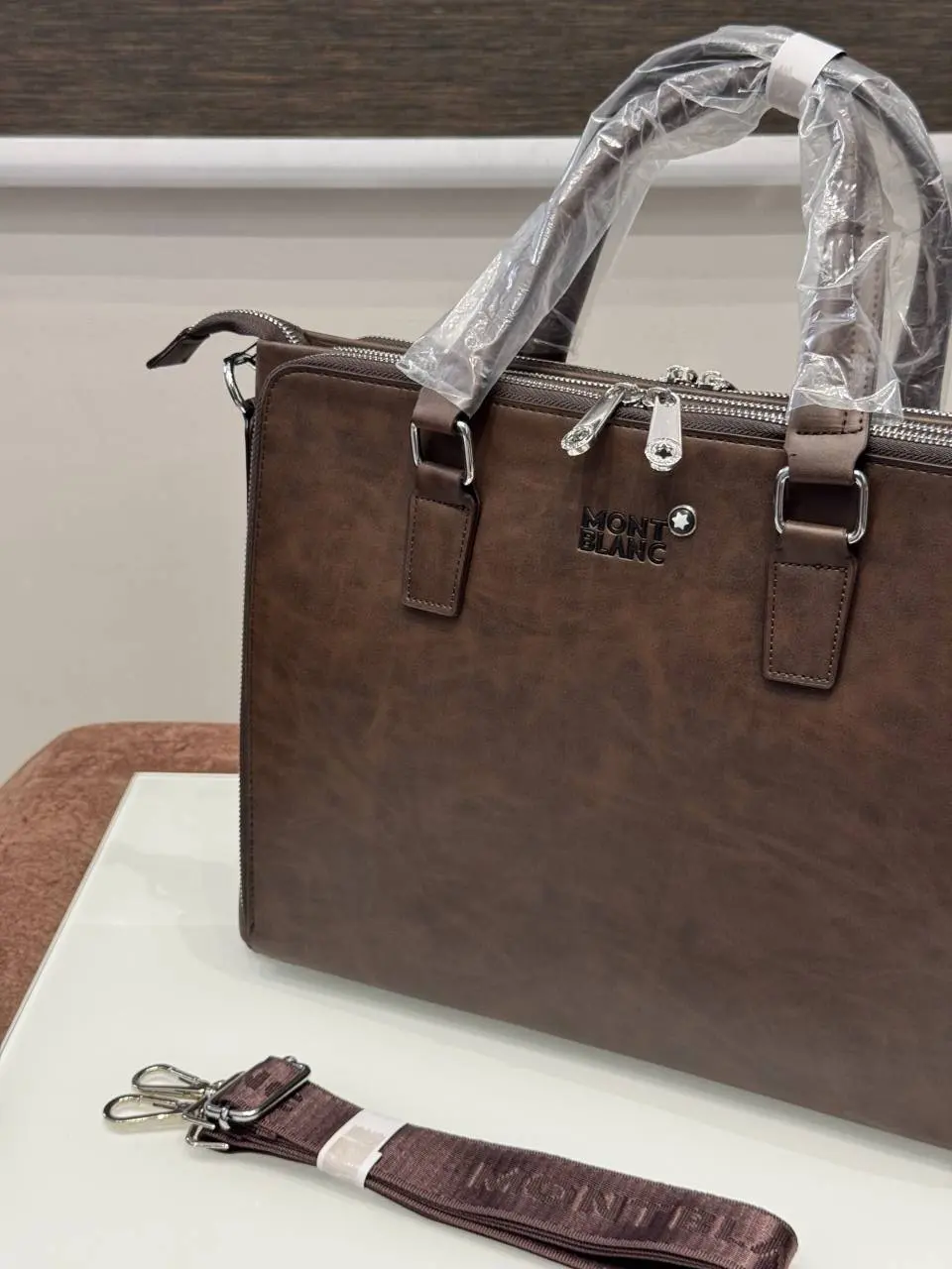 Mont Blanc Premium Laptop Bag X Office Bag M93009-5 Brown - Image 3
