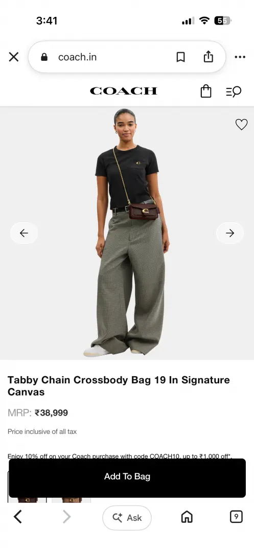 Coach Tabby 19 Chain Clutch SuperHighend Quality 11 With OriginalBox & DustCover - Image 17