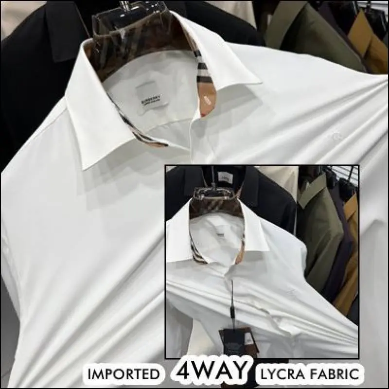 Burberry Chest Logo Full Sleeves Shirt White - Image 4