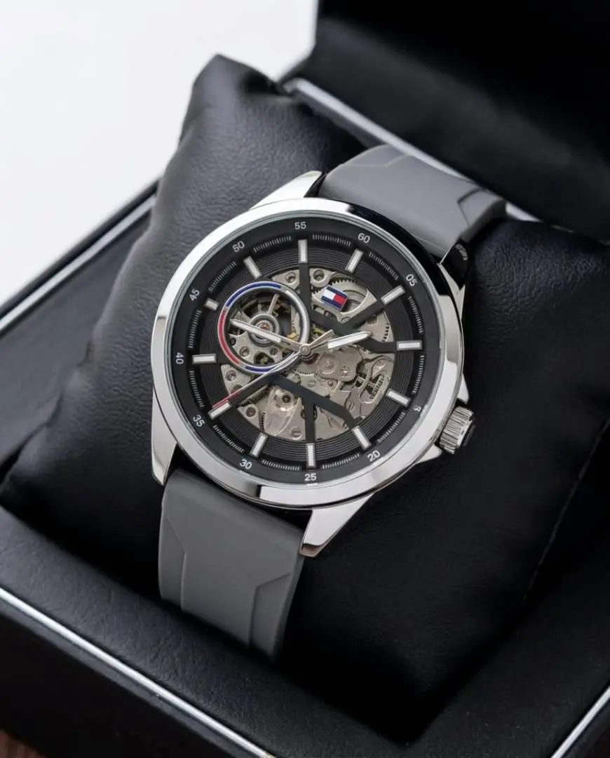 Tommy Hilfige r Automatic Silicon Grey-Silver-Black