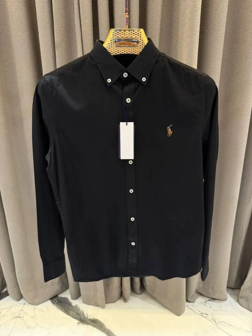 Ralph Lauren Chest Logo Full Sleeves Shirt Black