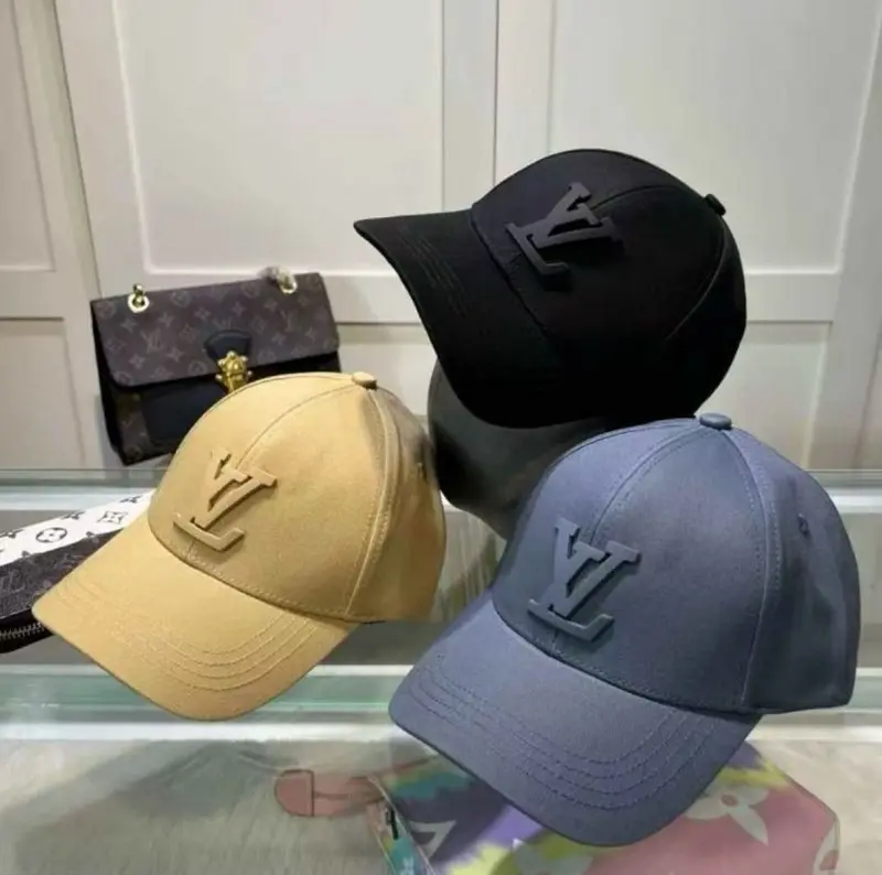 Louis Vuitton Front Logo Embossed Premium Unisex Cap (With Safety Box) (Beige) - Image 3