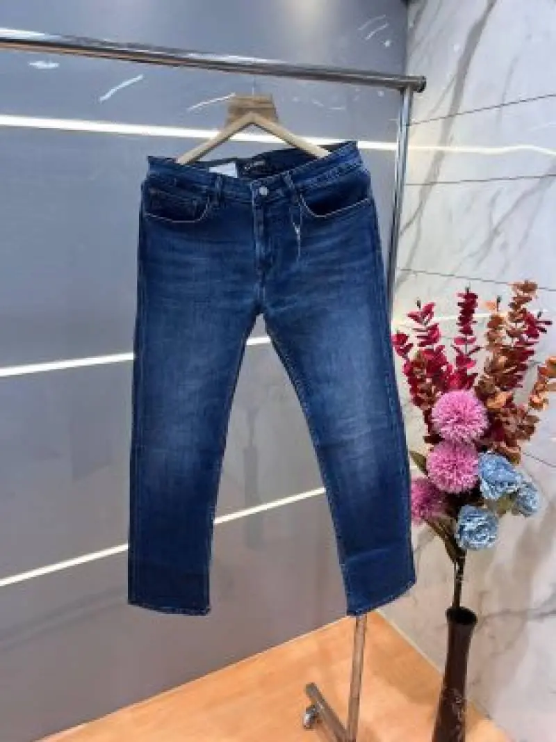 Boss Blue Shade Premium Imported Stretchable Lycra Fabric Straight Fit Denim with Metal Logo Sale Offer 3497 - Image 2