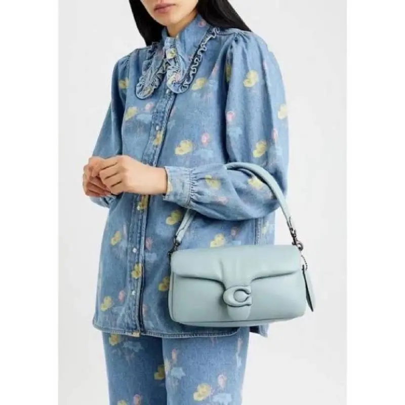 Coach Pillow Tabby Shoulder Bag With OG Box & Dust Bag & Extra Shoulder Strap (Blue-1000) - Image 5