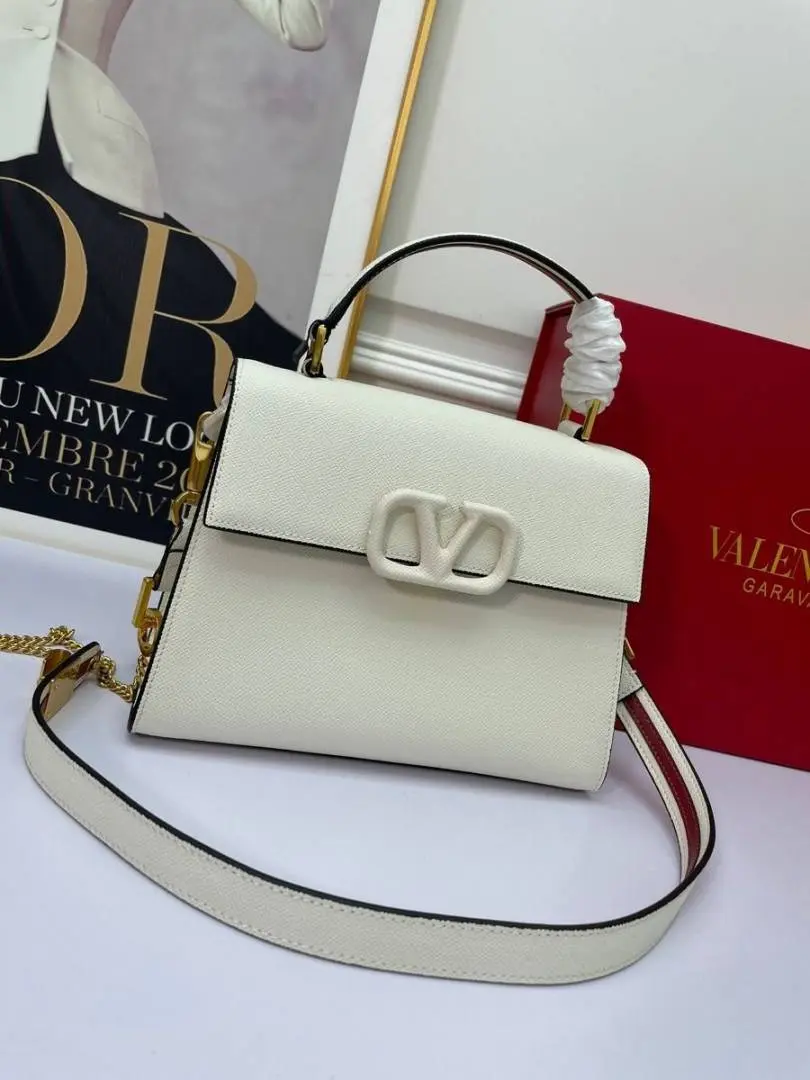 Valentynoo White VSling TopHandle ShoulderBag With DustCoverhut - Image 7
