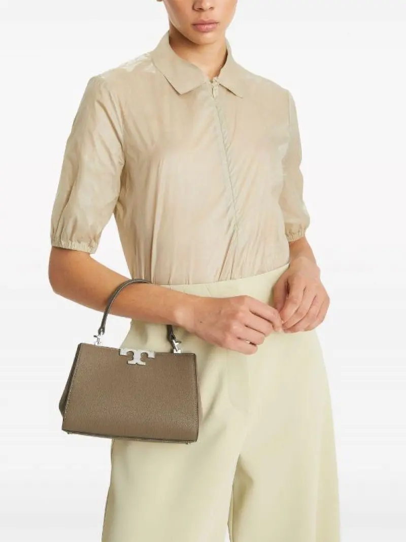 Tori Burch Khakhi Mini Eleanor Satchel Bag With Box - Image 5