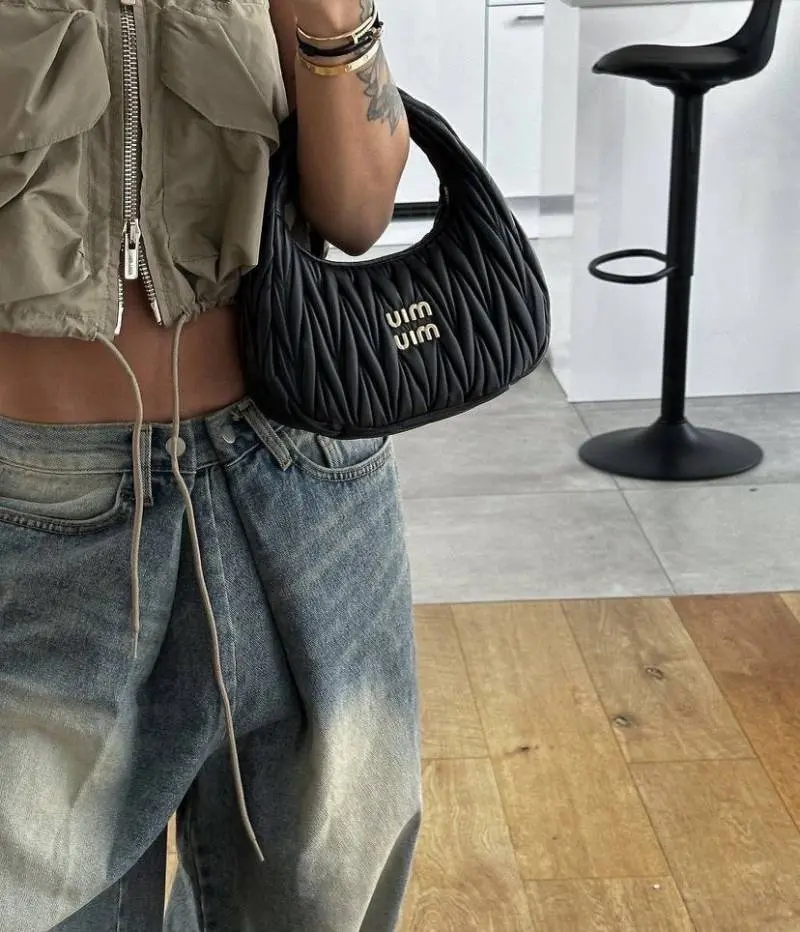 Miu Miu Matelasse Hobo Bag With Original Box & Dust Cover Packing - Image 3