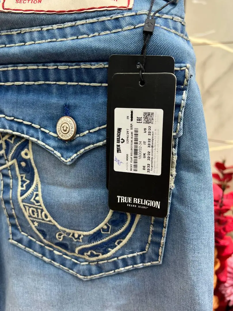 True Religio n Premium Imported Stretchable Lycra Fabric Boot Cut Denim with Back Flap pocket Design 3885 - Image 6