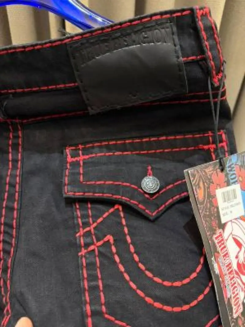 True Religion Imported Denim Jeans Red Strip - Image 2