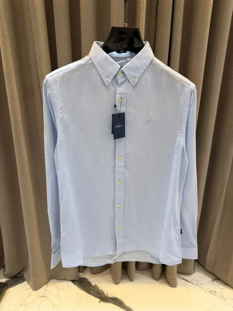 Hackett Chest Logo Full Sleeves Shirt Sky Blue - Image 2