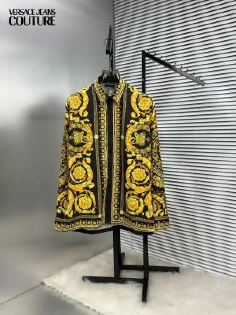 No Return Versace Bandana Couture Box Pack Full Sleeves Shirt Black Gold - Image 3