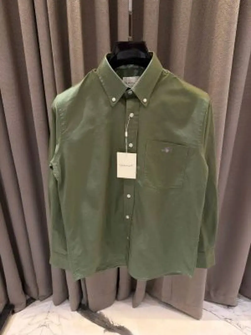 Gant Pocket Logo Full Sleeves Shirt Green