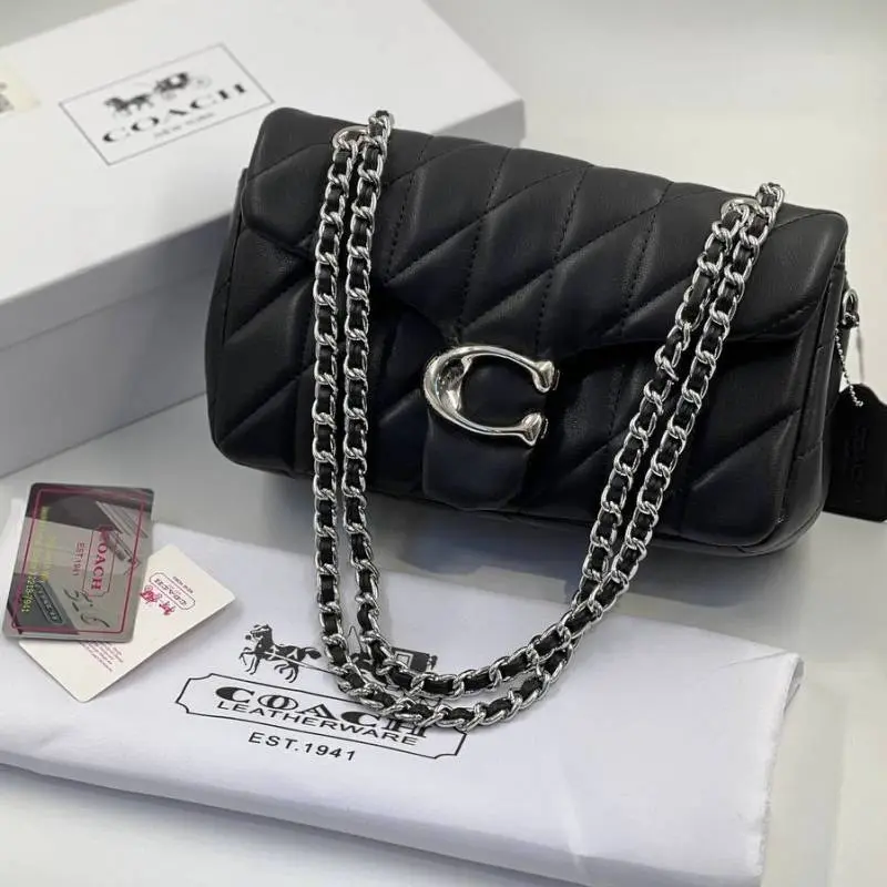 Coach Tabby 20 Shoulder Bag With OG Box & Dust Bag (Black Silver-945) - Image 3