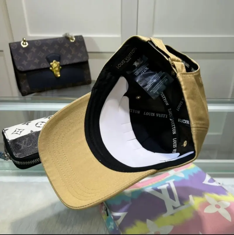 Louis Vuitton Front Logo Embossed Premium Unisex Cap (With Safety Box) (Beige) - Image 5