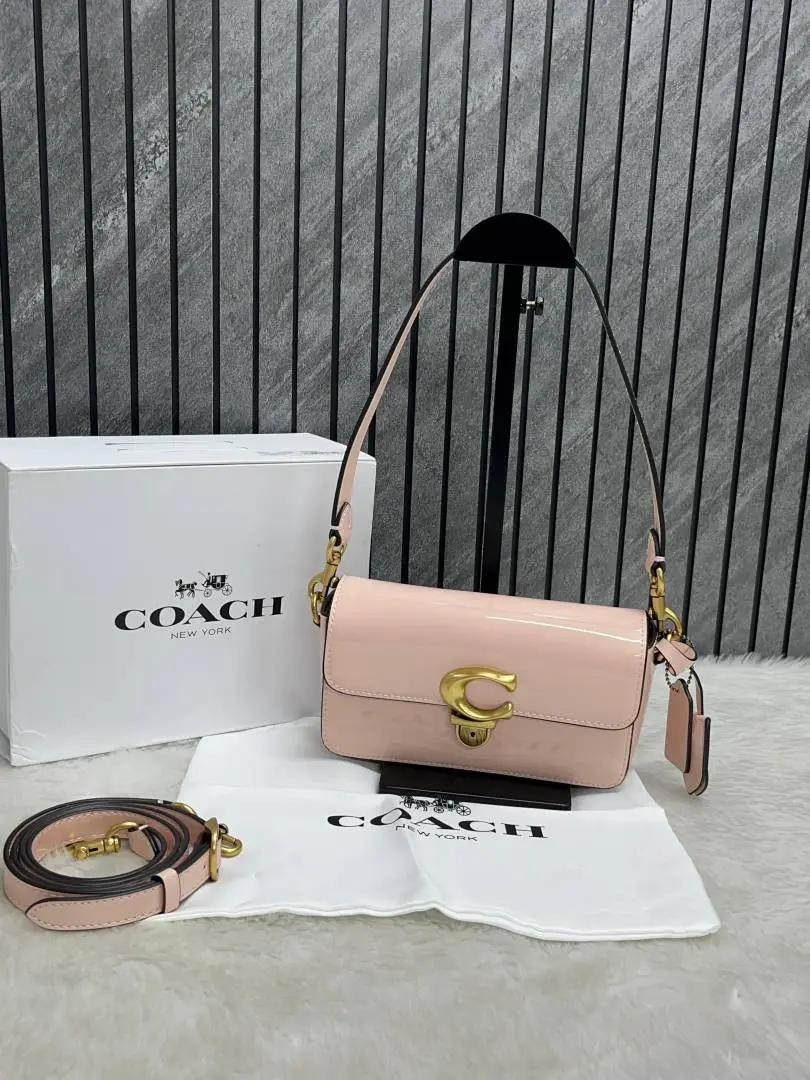 Coach Studio Baguette Patent-Pink Leather With OriginalBox DustCover Tags - Image 5