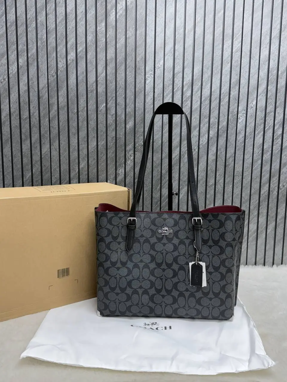 Coach Mollie Large Black-Mono Tote With OriginalBox Packing
