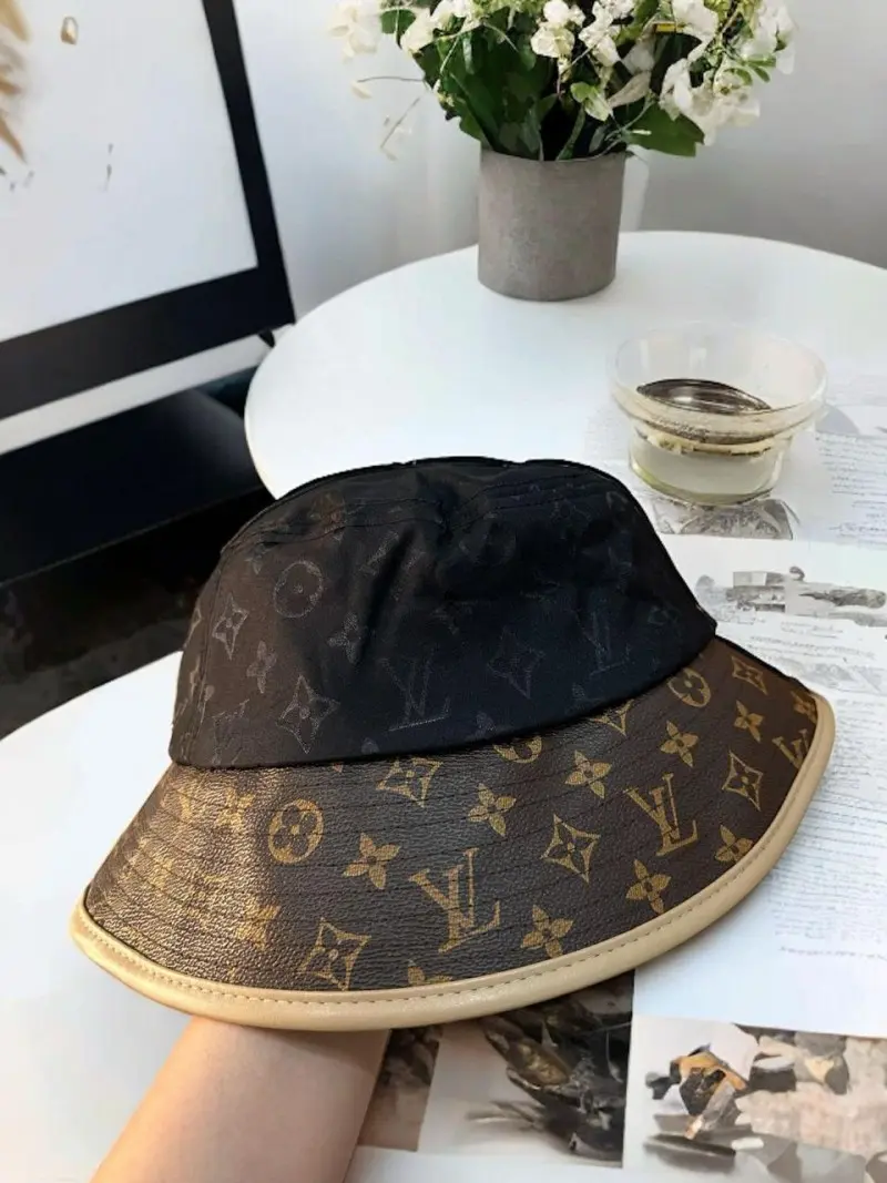 Louis Vuitton Monogram Premium Bucket Hat With Brand Polly Bag ( 915 )