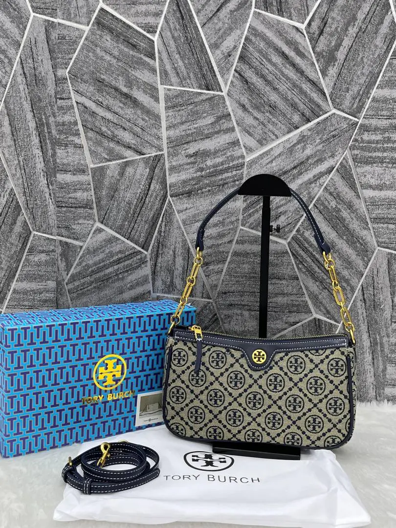Toryy Burch Blue Studio Shoulder Crossbody Bag With OriginalBox & DustCover - Image 3