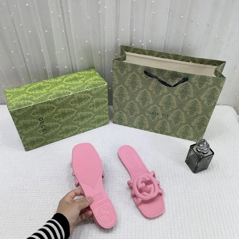 Gucci Interlocking G Slides Pink With Original Box CarryBag 1892 Pink - Image 3