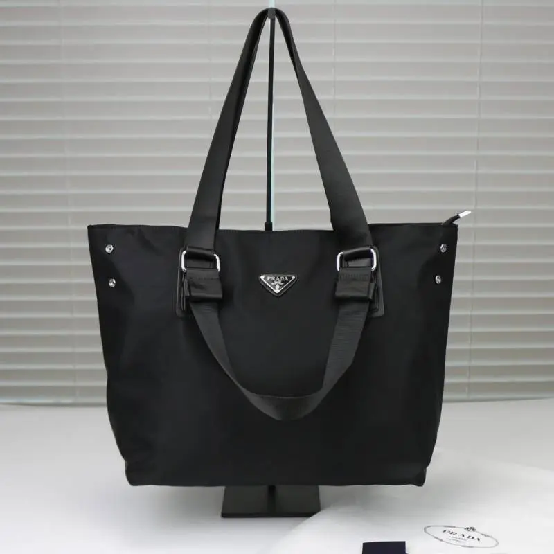 Prada Tessuto Saffiano Top Zip Premium Tote Bag With Dust Bag (Black - 266)