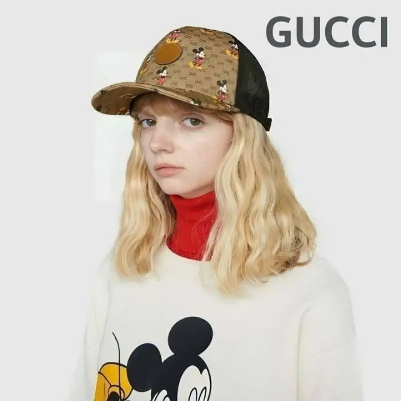 Gucci GG Beige Mickey Mouse Front Logo Edition Premium Unisex Cap (With Box) 715 - Image 2