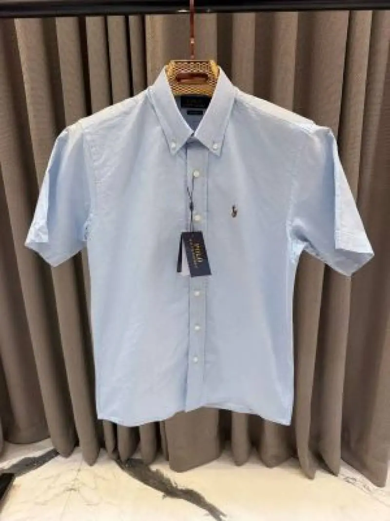 Ralph Lauren Chest Logo Half Sleeves Shirt Light Purple