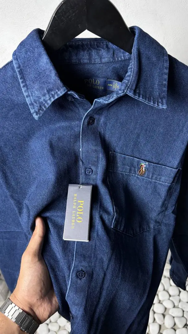 Ralph Lauren Dark Blue Premium Denim Shirts 1445 - Image 4