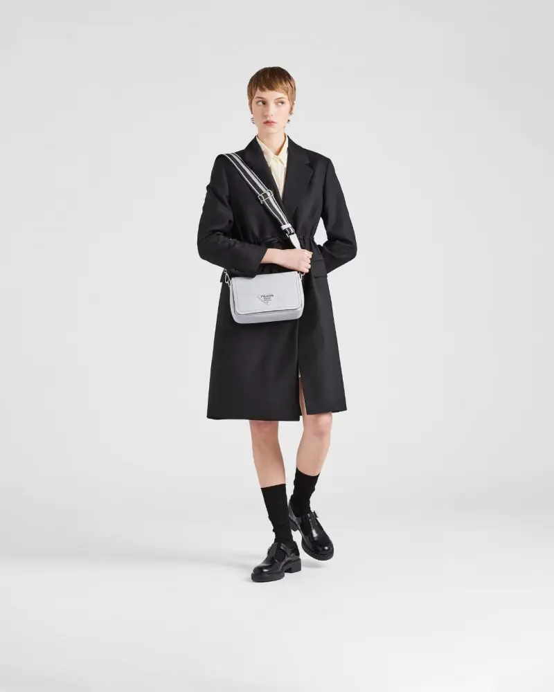 Prada Flou Shoulder Bag With OG Box & Dust Bag (Grey-778) - Image 3