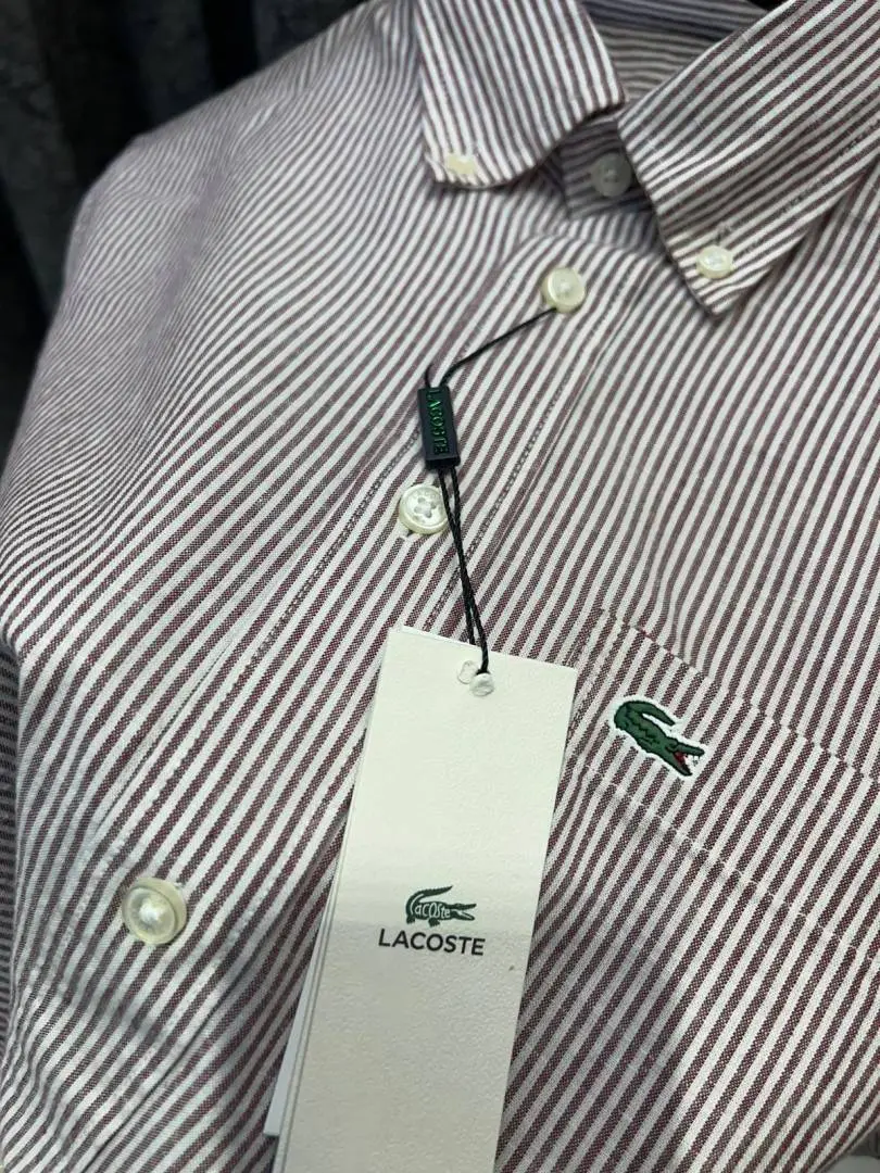 Lacoste IMPORTED STORE ARTICLE DESIGNER SHIRT MAROON - Image 3