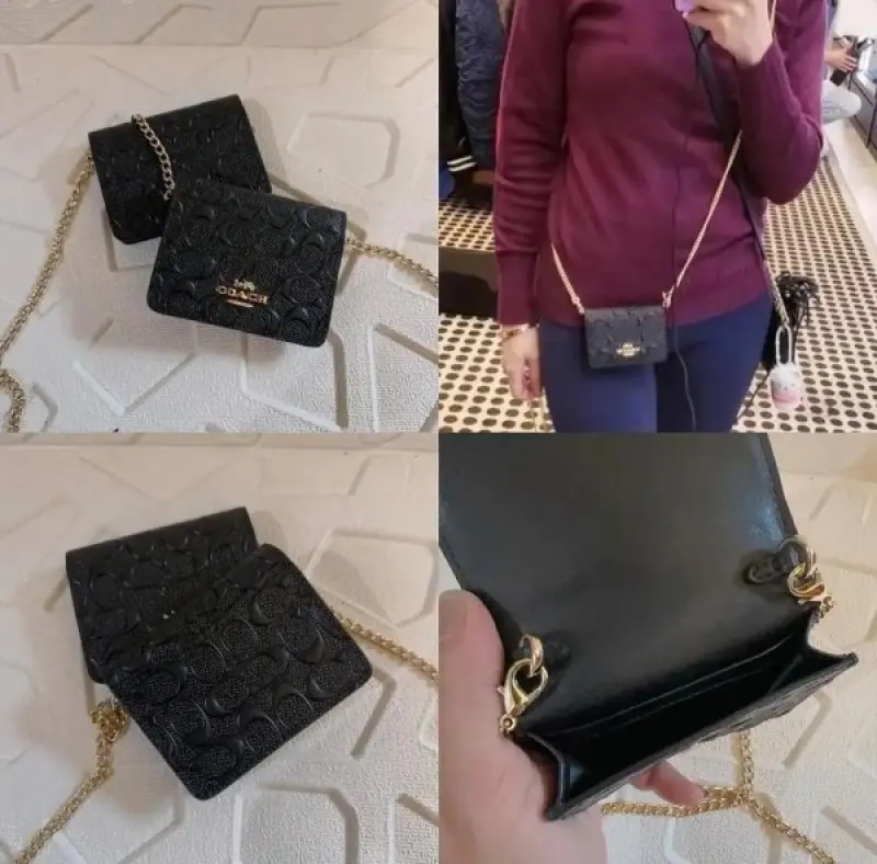 Coach Mini Sling Bag With OG Box & Dust Bag (Black-830) - Image 7