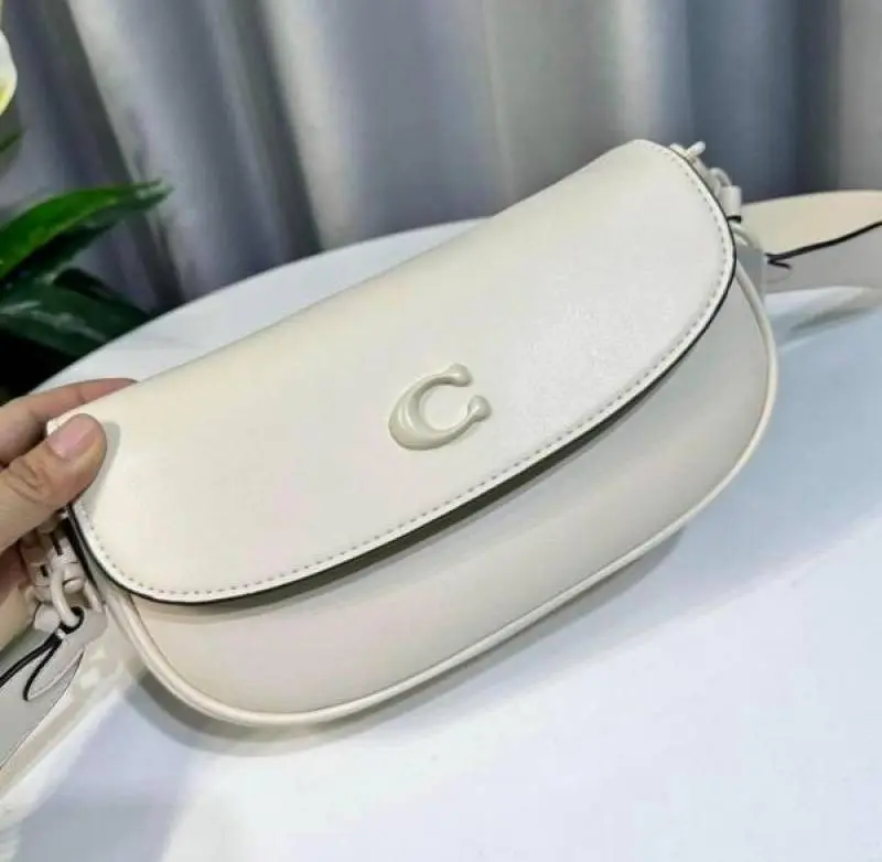 Coach1005 Emmy Saddle Premium Crossbody Shoulder Bag With OG Double Box & Dust Bag (White - 1005) - Image 3