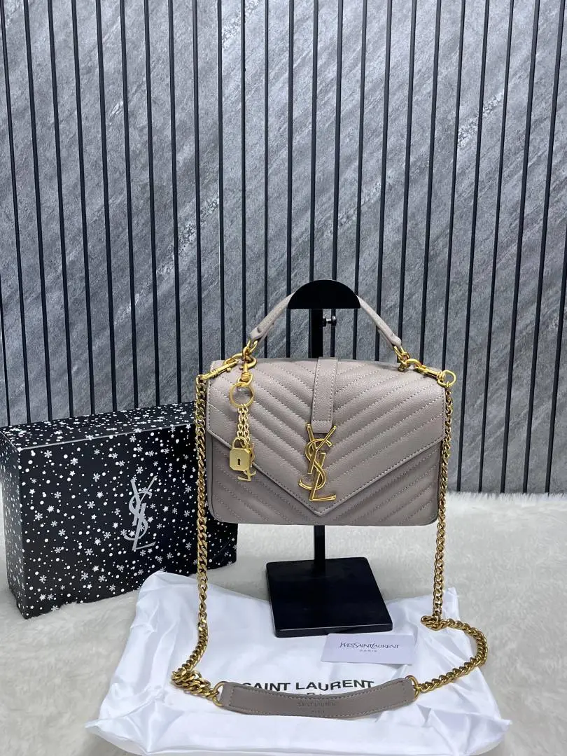 Ysl Collage Black-Silver Medium Shoulder Bag With Original Box & Dust Cover - Image 2