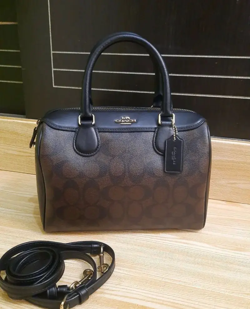 Coach Rowan Satchel Coffee-Black Premium With OriginalBox - Image 4
