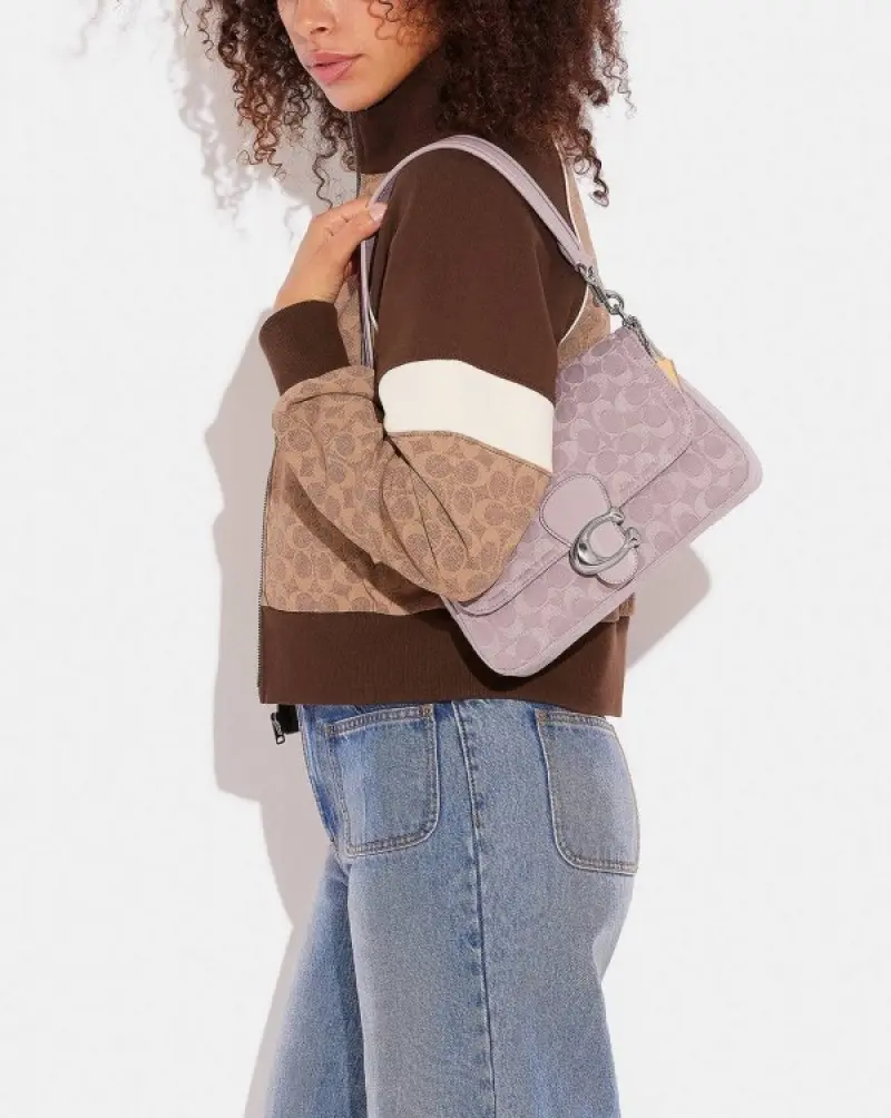 Coach Soft Tabby Premium Quality Shoulder Bag With OG Magnetic Box & Dust Bag & 2 Belts (Pink-644) - Image 3