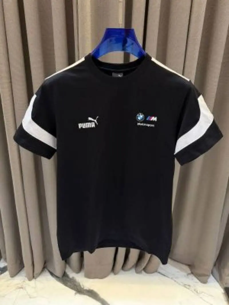 Pum BMW Logo Round Neck T shirt Black - Image 2