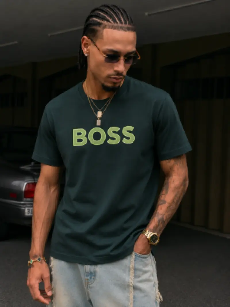 Boss Middle Brand Logo Round Neck T-shirt