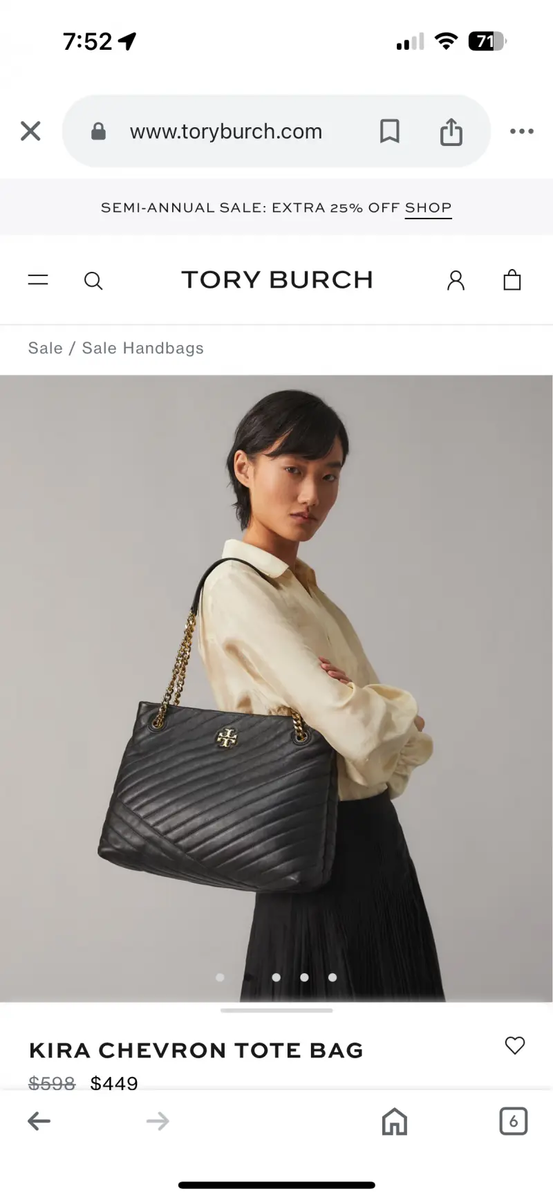 Tori Burch Kira Leather Tote With DustCover - Image 5