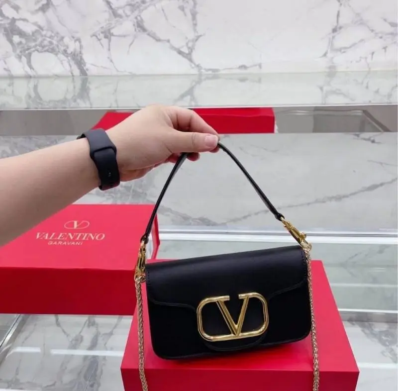 Valentino V Lock Black Small Shoulder Bag With Original Box - Image 13