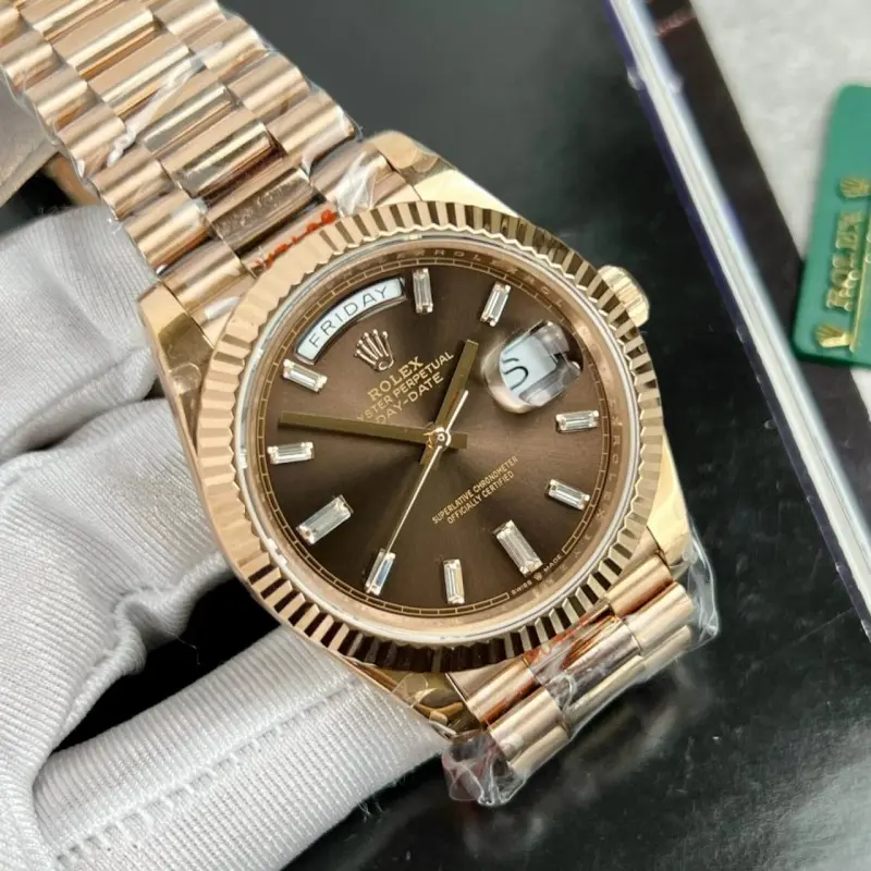 Rolex Oyster perpetual Day Date Rose Gold Chocolate Ref228235 Z-R Quality - Image 3