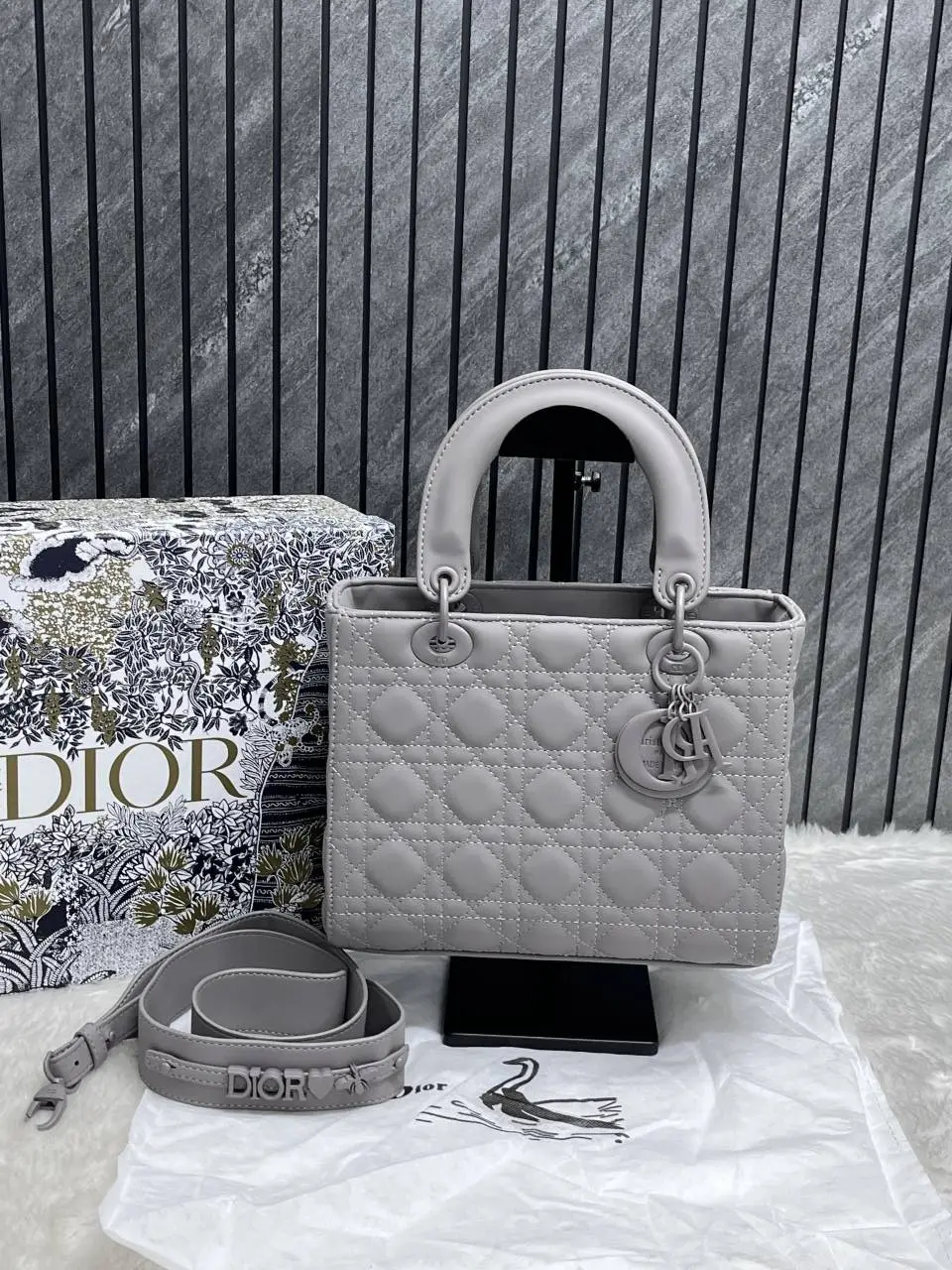 Dior 6099-1 Lady Matte Gray Large Size With Original Box & DustCover - Image 3
