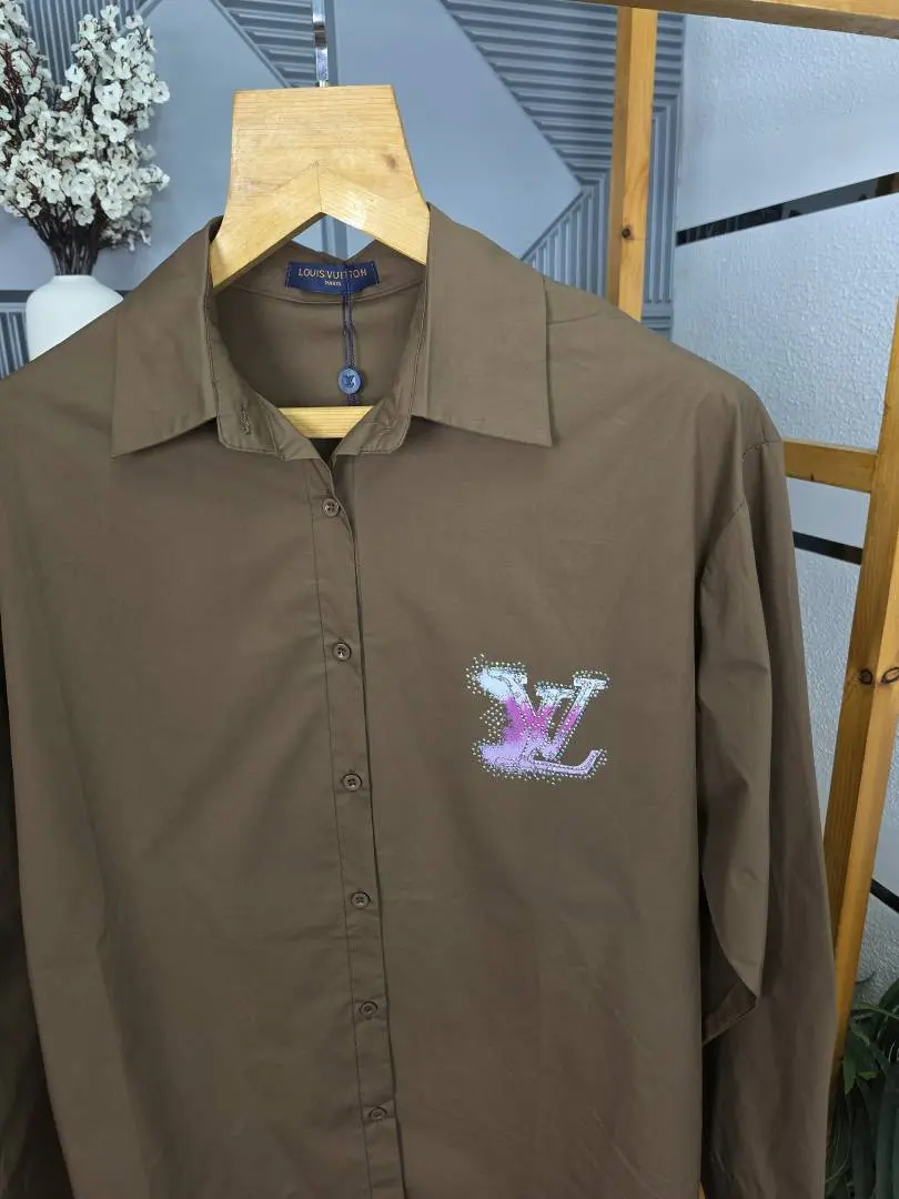LV LOGO SHIRT BROWN S135-BR - Image 3