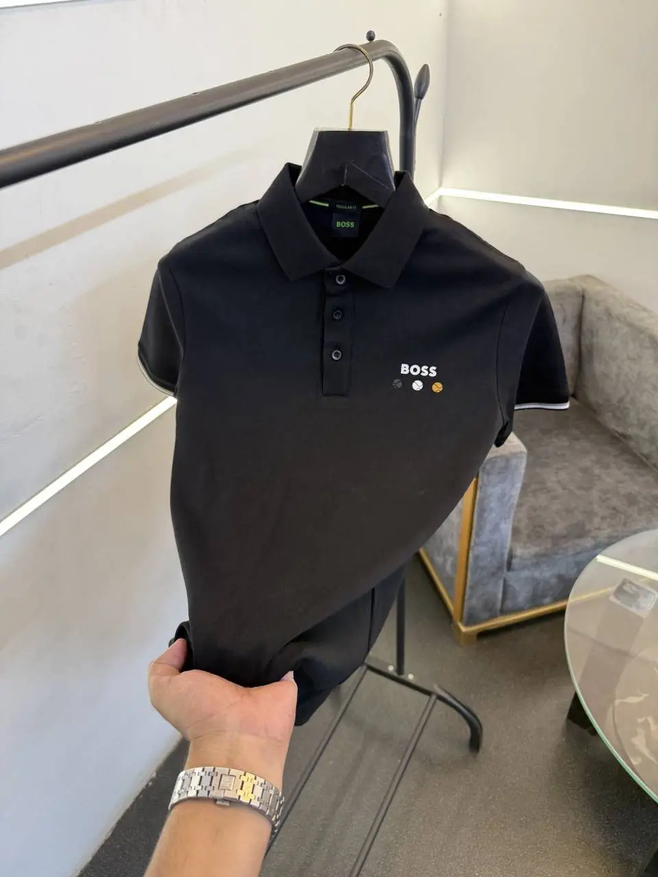 Hugo bos imported polo tshirt black - Image 2
