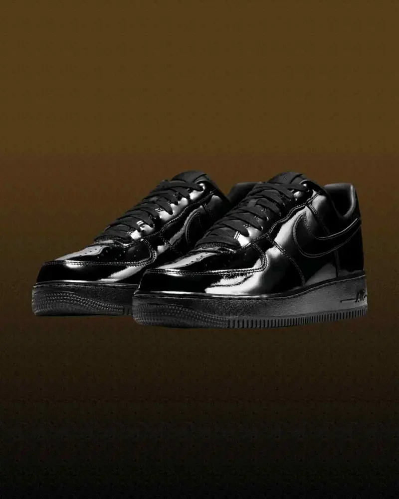 Nike Airforce 1 07 Black Patent 2617 - Image 4
