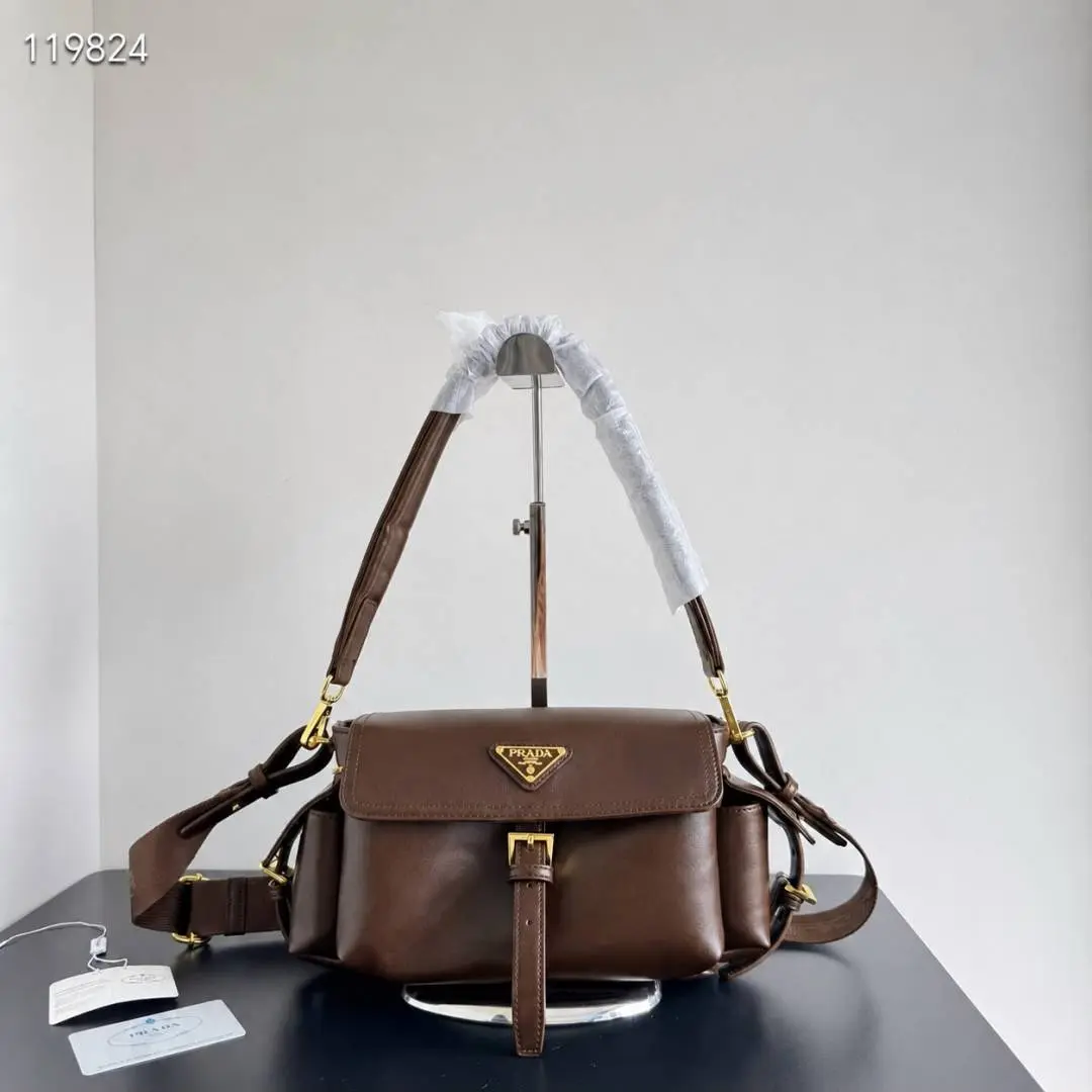 Prada CB Coffee Explore Leather Shoulder Bag With Original DustCover & CarryBag