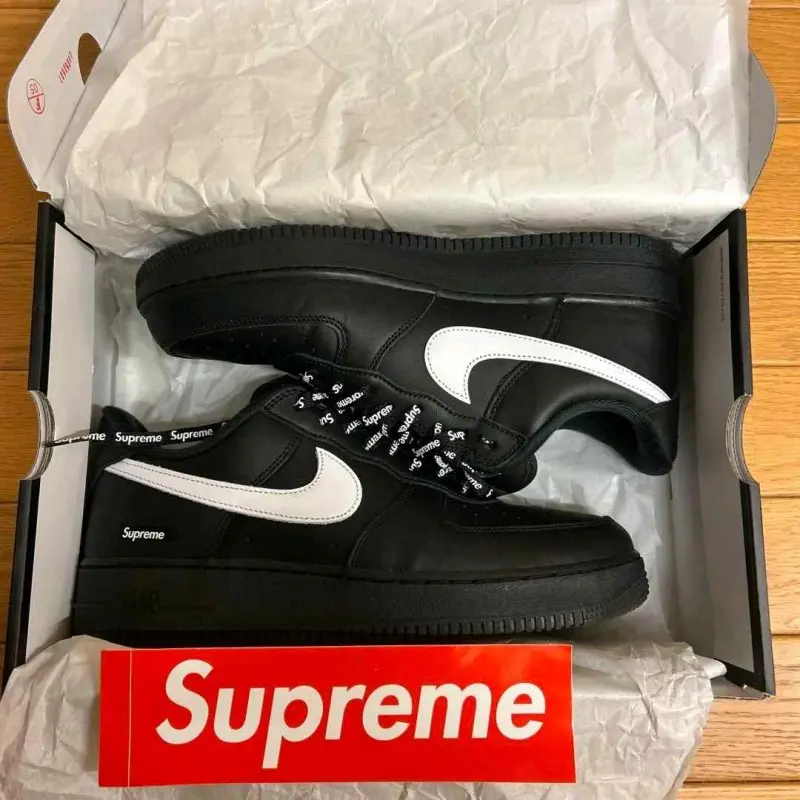 Supreme x Nikkee air force 1 low black white - Image 7