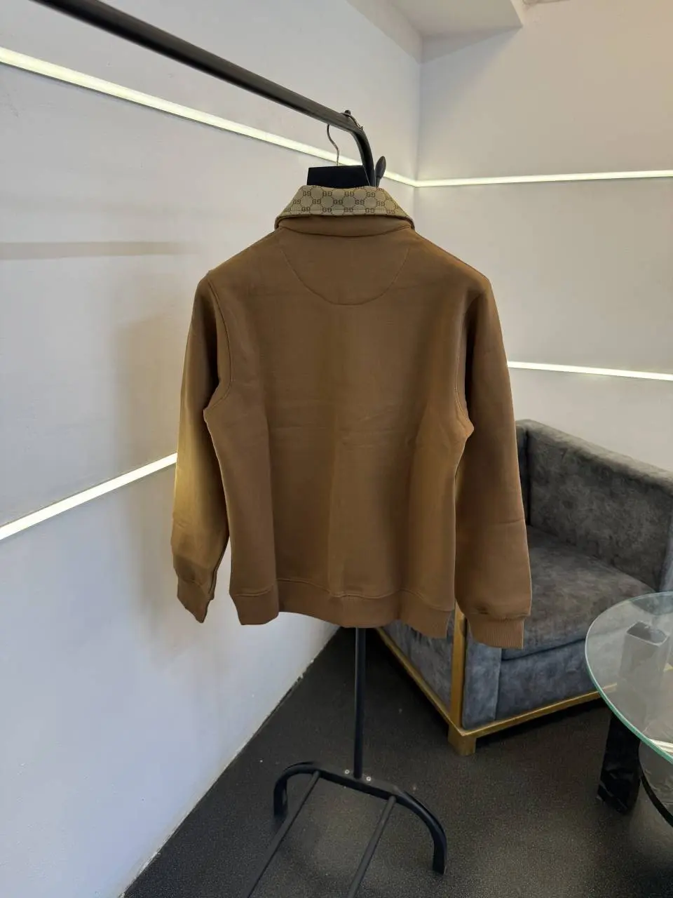 Gucci imported half zip imported sweatshirt brown - Image 3