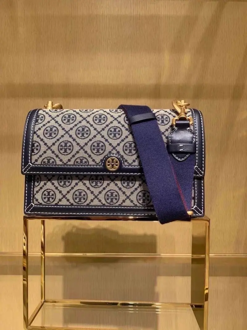 Tori Burch T Monogram Jacquard Crossbody Bag With OriginalBox 2SlingBelt Premium - Image 2