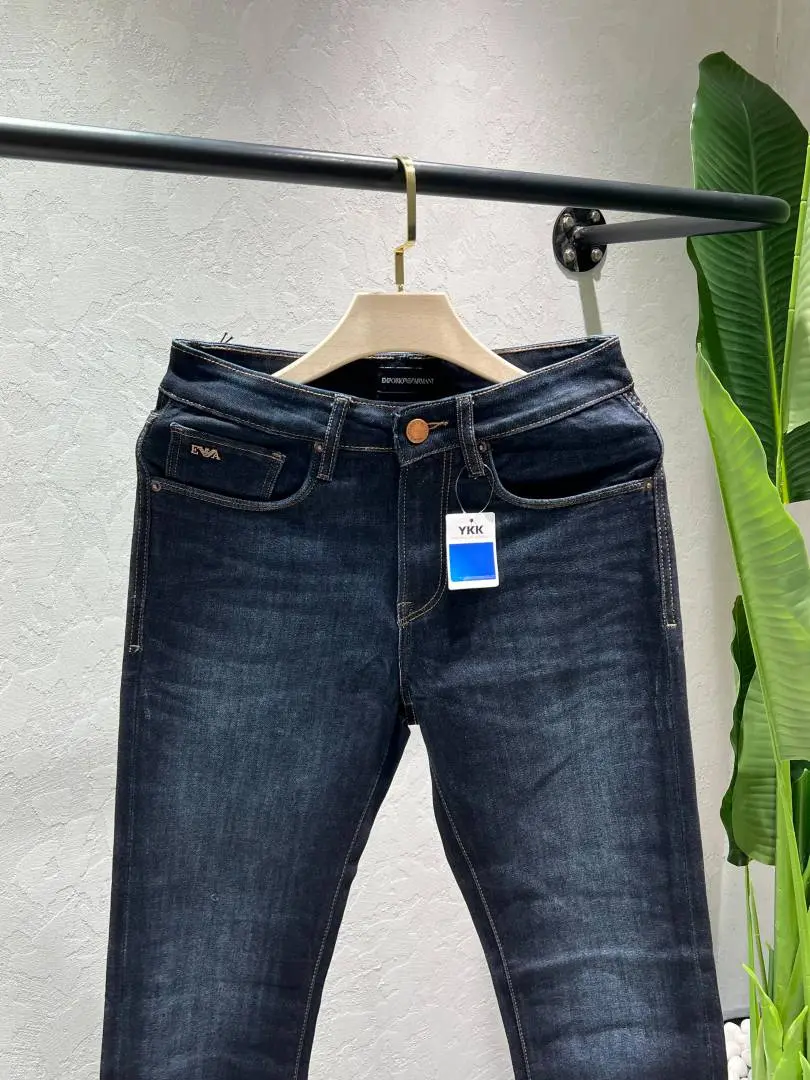 Emporio Arma Blue Shade Comfort fit Premium Imported Stretchable Lycra Fabric Denim with Back pocket Emboss Logo 4586 - Image 3
